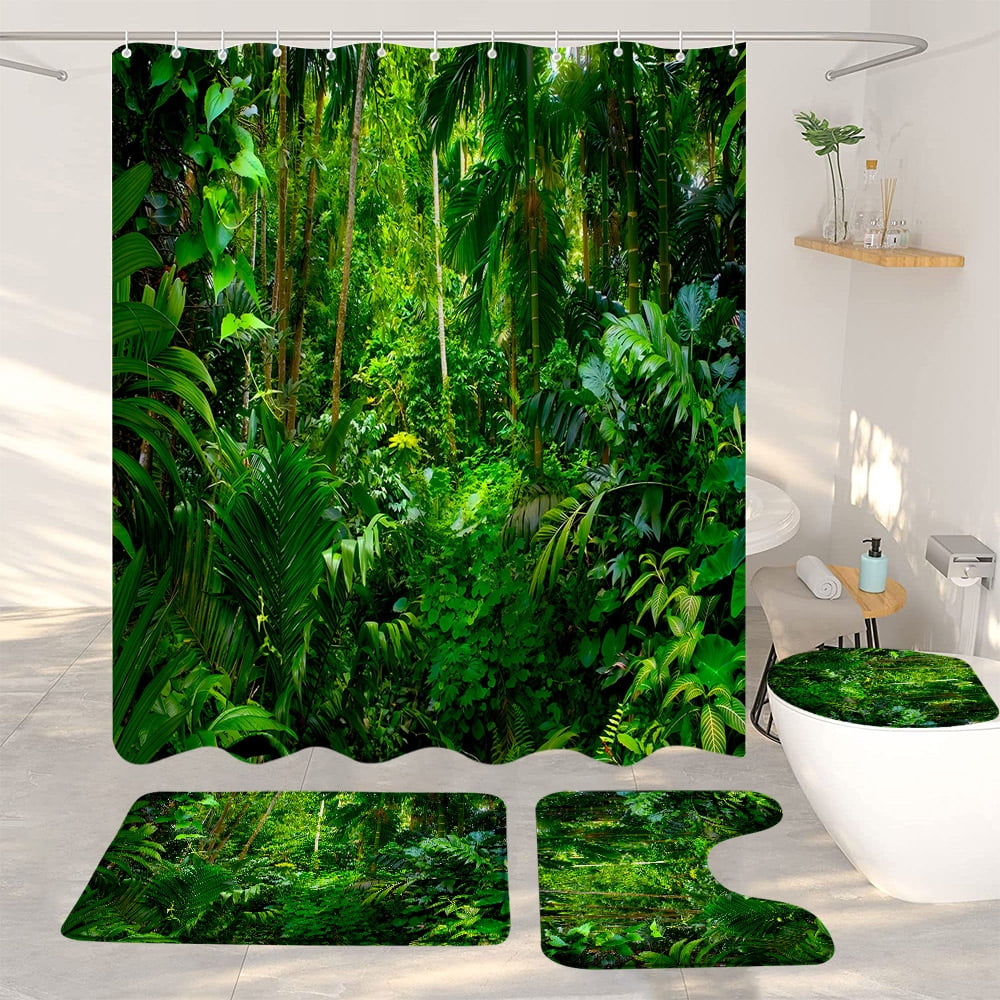 Forests Waterfalls Landscapes Bathroom Sets With Shower Curtains And