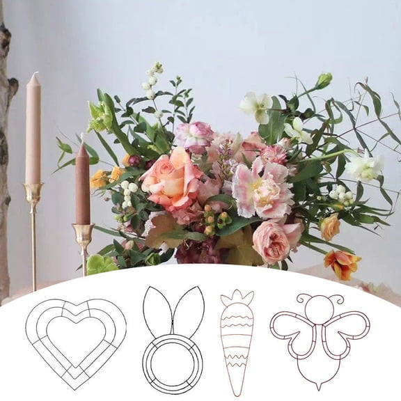 Forestwhale 14" Heart Metal Wreath Frame Valentine's Day Heart Wire Wreath Frames for Valentines DIY Wedding Spring Garden Wreath