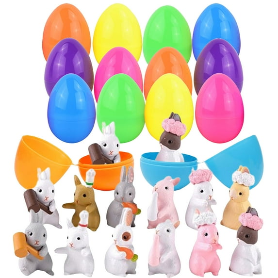 Forestwhale 2.4 Inch Easter Twisting Egg Toy 12Pcs Adult Stress Relief Plastic Eggs for Home Party Decoration