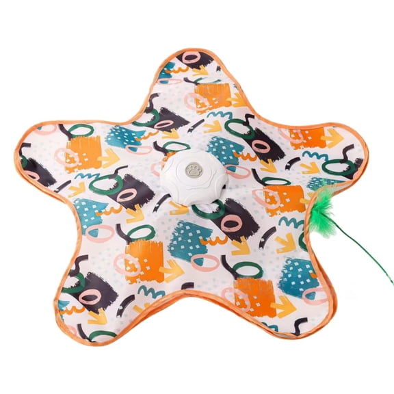 Forestwhale 24" Automatic Cat Interactive Hide and Seek Toy Electric Rotating Hunting Cover with Squeaky Teaser USB Rechargeable