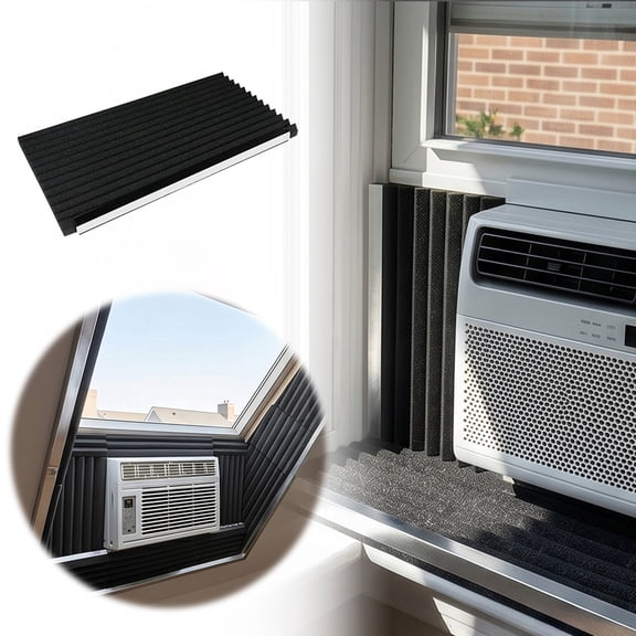 Forestwhale 2pcs Self-Adhesive Polyurethane Foam Pad Sound-Absorbing Thermal Insulation Mat for Air Conditioner Compressor Unit 9.8"x21.6"x1.2"