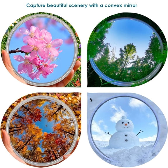 Forestwhale 3.7" Portable Selfie Mirror Compact Travel Photography Handheld Mirror Wide-Angle ABS Pocket Mirror for Group Photos & Vlogging