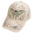 thumbnail image 1 of Forestwhale 3D Beaded Luna Moth Hat Rhinestone Celestial Baseball Cap Witchy Adjustable Sun Hat for Bohemian Style, 1 of 5