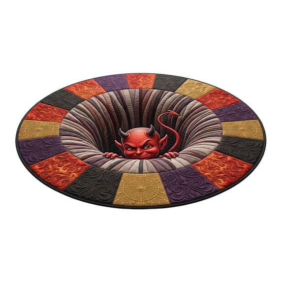 Forestwhale 3D Halloween Trap Rug 23.6" Novelty Skeleton Optical Illusion Mat Non- Funny Floor Doormat for Home Party Halloween Decor