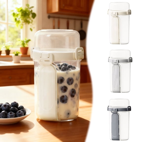 Forestwhale 3pcs Overnight Oats Containers with Lids & Spoons - Forestwhale 28oz Reusable Yogurt Parfait Cups Leakproof Oatmeal Container for Cereal Fruit Vegetable Milk Salad Yogurt Meal Prep