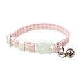 thumbnail image 1 of Forestwhale Adjustable Plaid Cat Collar Breakaway Checkered Neckband with Bell Cute Gingham Design for Small Pets & Puppies Pink, 1 of 7