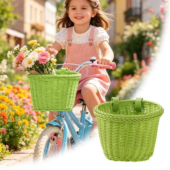 Forestwhale Bicycle Front Basket with Quick Release Bracket Classic Wire Mesh Bike Cargo Basket for Commute Leisure Weatherproof Detachable Handlebar Storage