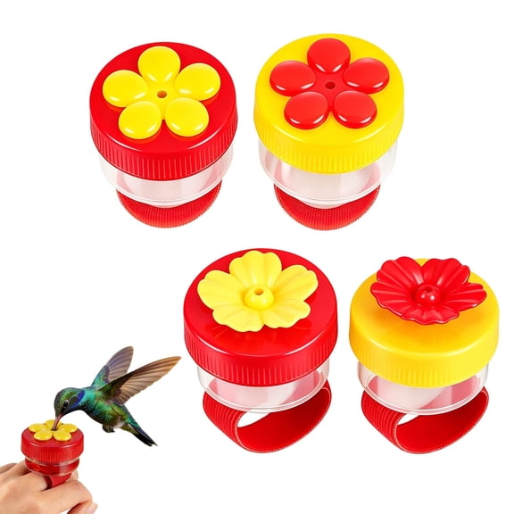 Forestwhale Bird Feeder Ring with Adjustable Finger Strap Hands-Free Wild Bird Feeding Tool for Outdoor Garden Observation 2"x1.6"