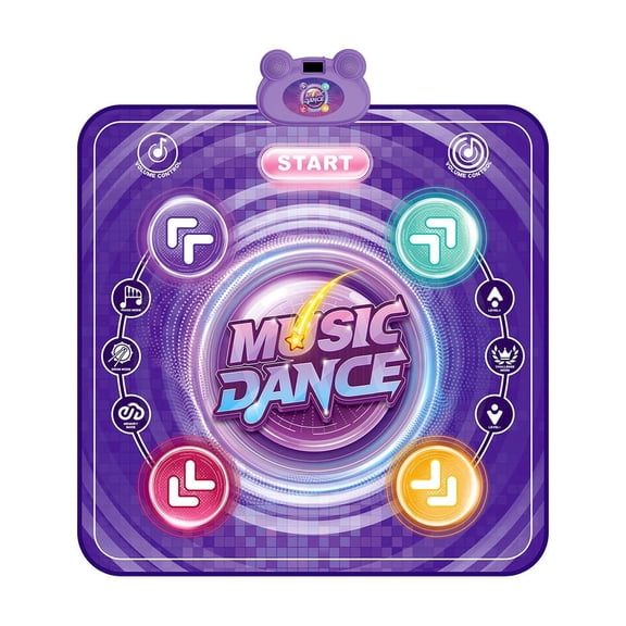 Forestwhale Dance Mat Purple Toys for Girls Electronic Dance Pad with 4 Game Modes Touch Sensitive Light Up LED Mat Birthday Gift for Ages 3-12