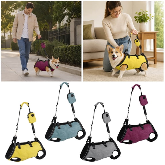 Forestwhale Full Body Dog Lift Harness Ergonomic Support Sling for Senior Pets Adjustable Mobility Aid with Soft Padding Grey - S
