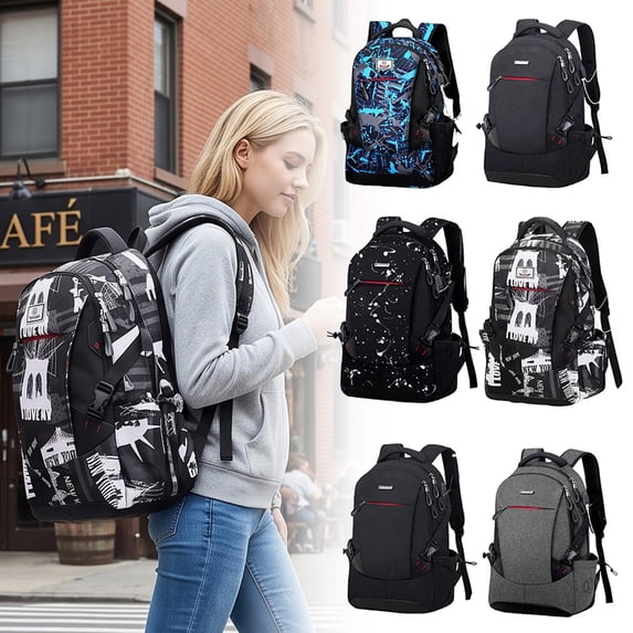Forestwhale Large Capacity Sports Backpack 18" Multi-Compartment Travel Gym Bag Water-Resistant Laptop Backpack with Wide Opening Design