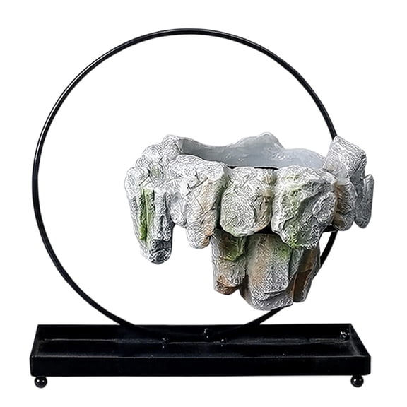 Forestwhale Levitating Floating Planter with Rockery 8.1" Suspension Pot Futuristic Air Holder for Desk & Home Decor