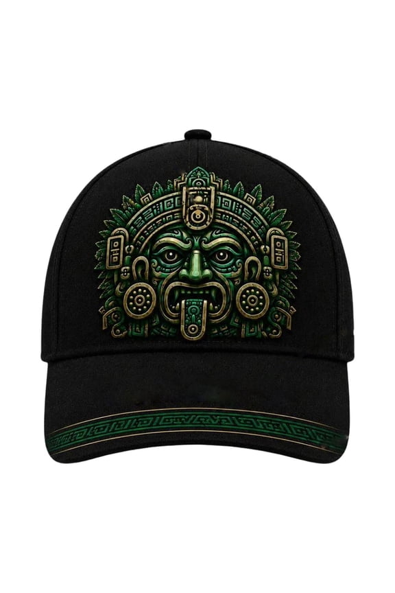 Outdoor Adventure Hat with Aztec Pattern Lightweight Breathable Wide Brim Sun Cap for Camping Hiking Unisex Travel Headwear (Black)
