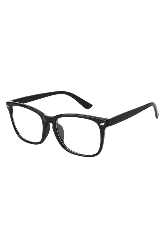 Oversized Square Transparent Lens Glasses for Women Men Lightweight for All Gender Use Black