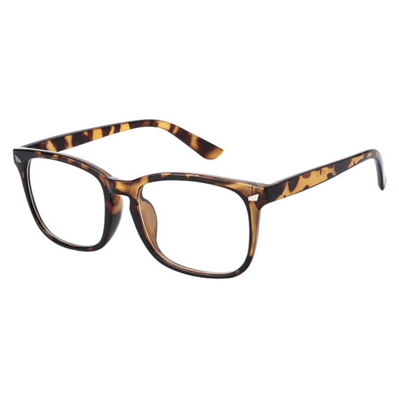 Forestwhale Oversized Square Transparent Lens Glasses for Women Men Lightweight for All Gender Use Gold