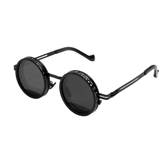 Forestwhale Round Polarized Adjustable Tint Sunglasses for Men Women 1-9 Gears ND Filter UV Protection Sunglasses Retro Metal Frame Shatterproof Eyewear for Fishing Cycling Beach & Hiking