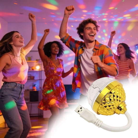 Forestwhale USB Mini Magic Ball & Disco Ball Light - Portable Mini Strobe LED Car Atmosphere Light - Suitable for Christmas & Party Decoration