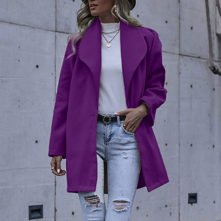 Forestyashe Fall Clothes for Women 2022 Wool Thin Coat Trench Jacket Ladies Warm Slim Long Overcoat Outwear