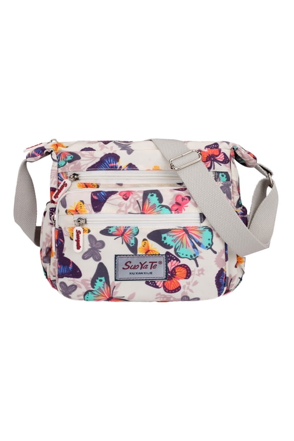 Handbags for Womens Women's Shoulder Handbags,Crossbody Bag For Travel Handbags With Adjustable Strap Nylon Floral Bag