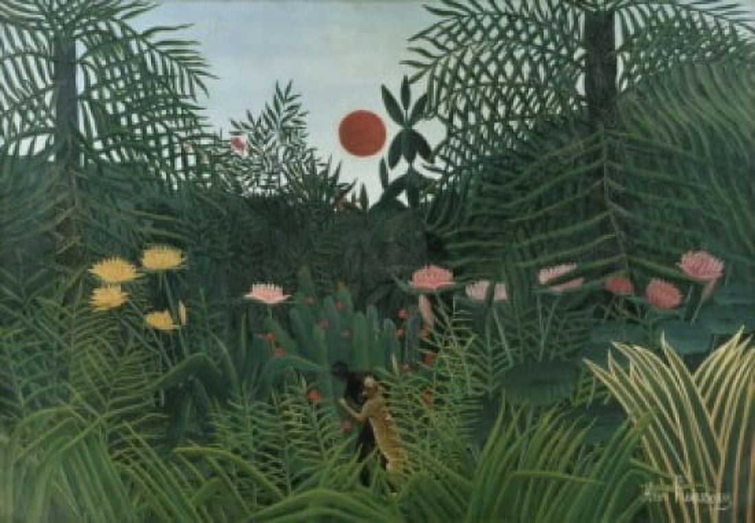 Foret Vierge au Soleil c 1907 Henri Rousseau (1844-1910 French) Kunstmuseum Basel Switzerland Canvas Art - Henri Rousseau (18 x 24)