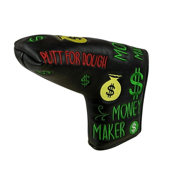 Foretra Putt for Dough / Money Maker - Black Golf Putter Headcover Quality PU Leather Magnetic Closure for Blade Style Putters Like Scotty Cameron Odyssey TaylorMade Ping