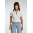 thumbnail image 1 of Forever 21 Button Front Sweater Top, Color-Ivory, Size-Xs, 1 of 5