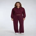 thumbnail image 1 of Forever 21 Cropped Embellished Hoodie, Color- Burgundy, Size- S, 1 of 5