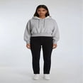 thumbnail image 1 of Forever 21 Cropped Lace-Lined Hood & Embroidered-Bow Hoodie, Color- Heather Grey/Multi, Size- M, 1 of 7