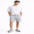 thumbnail image 1 of Forever 21 Fleece Drawstring Shorts, Color- Heather Grey, Size- L, 1 of 5