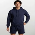 thumbnail image 1 of Forever 21 Fleece Drawstring Shorts, Color- Navy, Size- L, 1 of 5