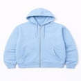 thumbnail image 1 of Forever 21 Fleece Zip-Up Hoodie, Color- Blue Finch, Size- L, 1 of 5