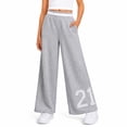 thumbnail image 1 of Forever 21 Girls Sweatpants Cotton Blend Fleece Wide Leg Baggy Pants with Pockets and Elastic Waistband, 1 of 7