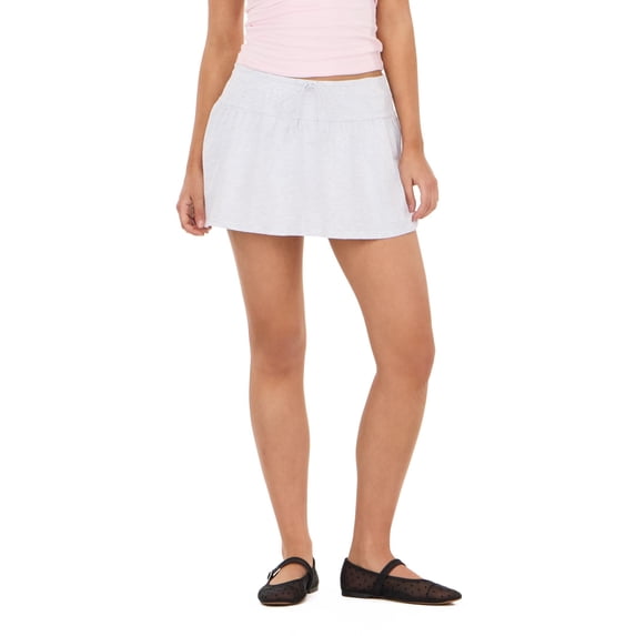 Forever 21 Women's Grey Y2K Mini Skort, Drop Waist Design for Casual Weekend Outfit, S