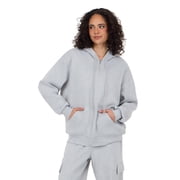 Forever 21 Womens Grey Loungewear Hoodie, Zip-Up,XS