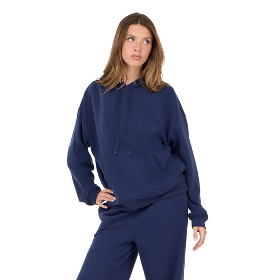 Forever 21 Women's Navy Loungewear Hoodie Sweatshirt, Oversized Fit,XS