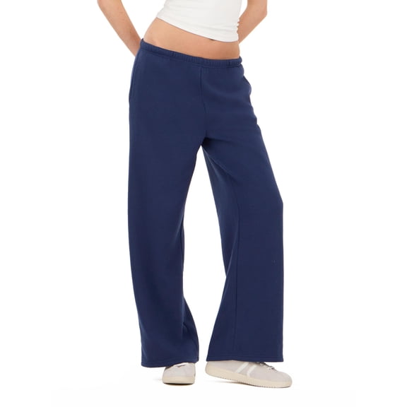 Forever 21 Women's Navy Athleisure Wide-Leg Jogger, Pull-on, Relaxed Fit for Athleisure & Lounging, XS