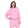 thumbnail image 1 of Forever 21 Women's Bright Pink Loungewear Cropped Hoodie, Elastic Hem Design for Cozy Lounging, XL, 1 of 6