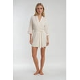thumbnail image 1 of Forever 21 Piped-Trim Modal Robe, Color-Ivory, Size-L, 1 of 6