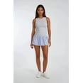 thumbnail image 1 of Forever 21 Pleated Bow Gingham Mini Skirt, Color-Blue/White, Size-S, 1 of 5