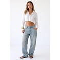 thumbnail image 1 of Forever 21 WGA Solid Cropped Button Up Top, Color- White, Size- S, 1 of 5