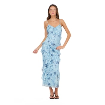 Forever 21 Women's Printed Maxi Dress with Ruffles, Sizes XS-XL