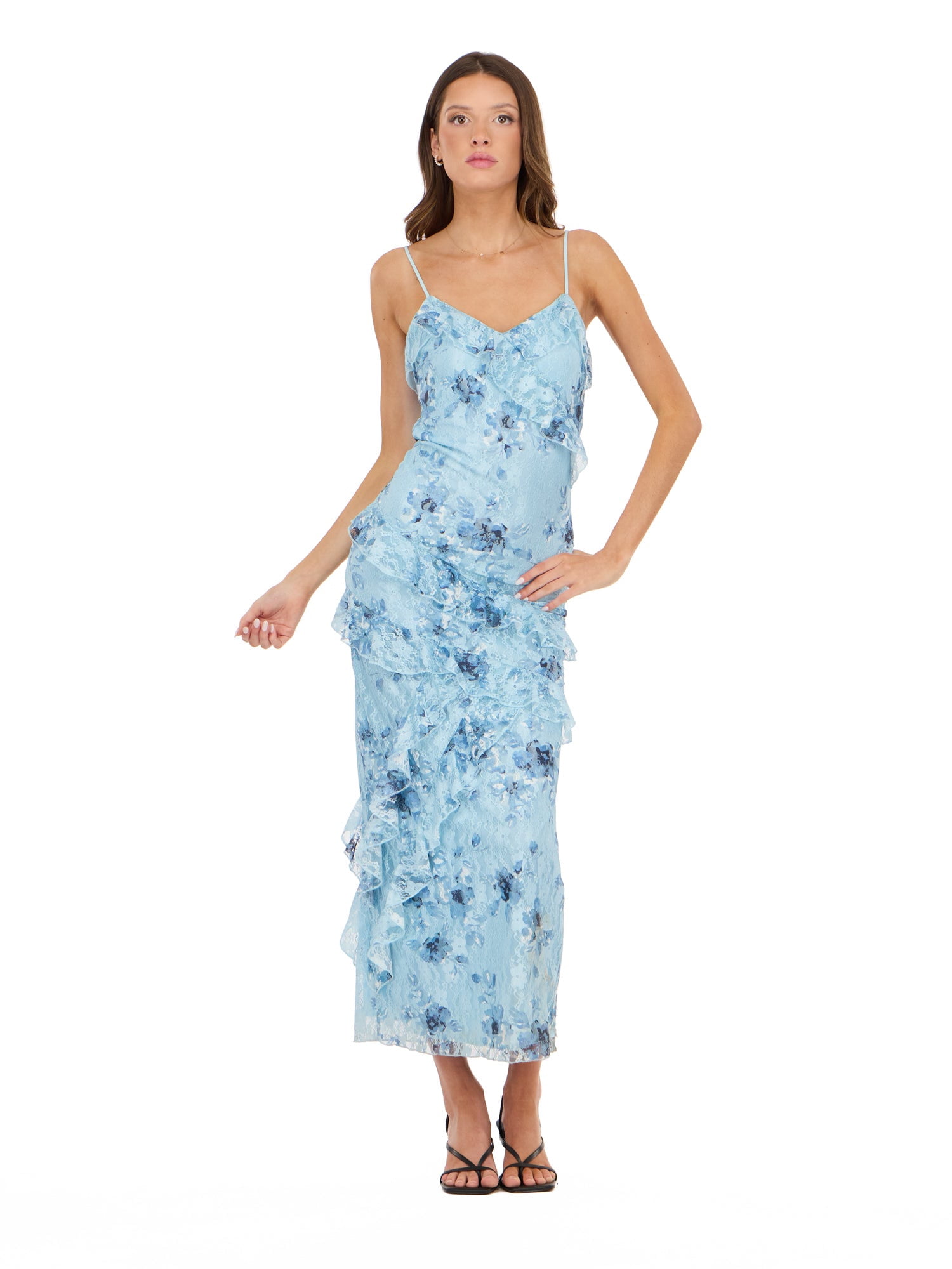 Forever 21 Women's Printed Maxi Dress with Ruffles, Sizes XS-XL