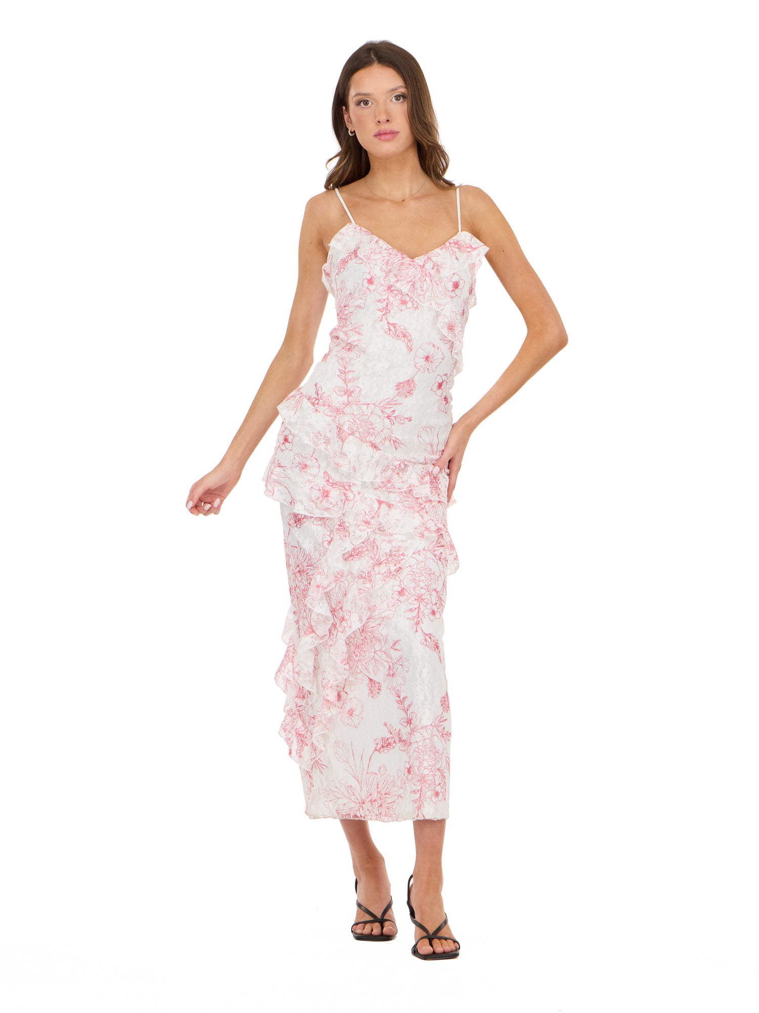 Forever 21 Women's Printed Maxi Dress with Ruffles, Sizes XS-XL