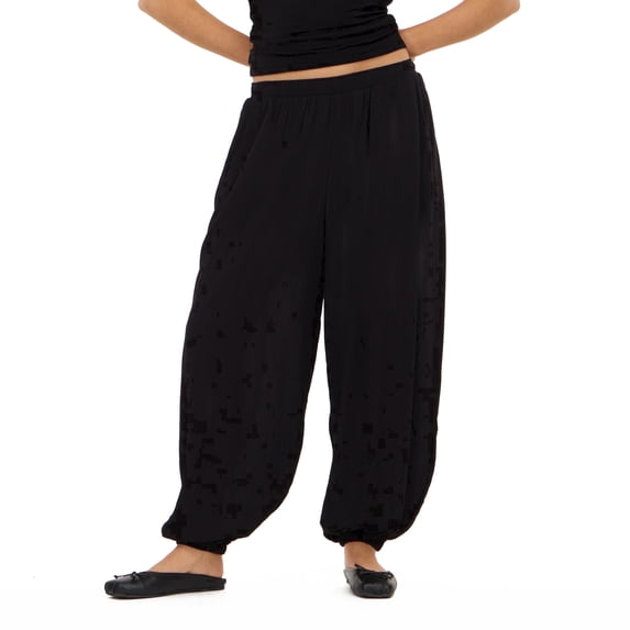 Forever 21 Women’s Balloon Pants, Relaxed Pull-On Wide Leg Bottoms with Gathered Tapered Hem, Flowy Casual Lounge Trousers, XS-XL
