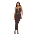 thumbnail image 1 of Forever 21 Women’s Bandage Style Maxi Dress with Seashell Hardware, Strapless Cutout Bodycon Long Dress for Parties, XS-XL, 1 of 6