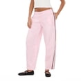thumbnail image 1 of Forever 21 Women’s Barrel Leg Joggers with Side Stripe Detail, Relaxed Drawstring Sweatpants for Casual Everyday Styling, XS-XL, 1 of 6