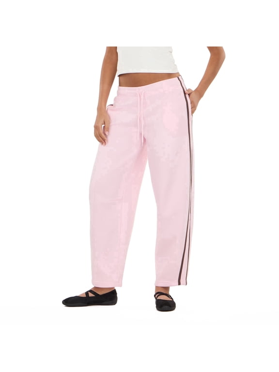 Women’s Barrel Leg Joggers with Side Stripe Detail, Relaxed Drawstring Sweatpants for Casual Everyday Styling, XS-XL