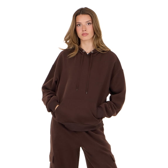 Forever 21 Women's Brown Loungewear Hoodie Sweatshirt, Oversized Fit,S
