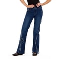 thumbnail image 1 of Forever 21 Women’s Denim Pants with Rhinestones and Embroidered Back Pocket, Straight Leg Jeans for Casual Outfits and Everyday Wear, 0-14, 1 of 6