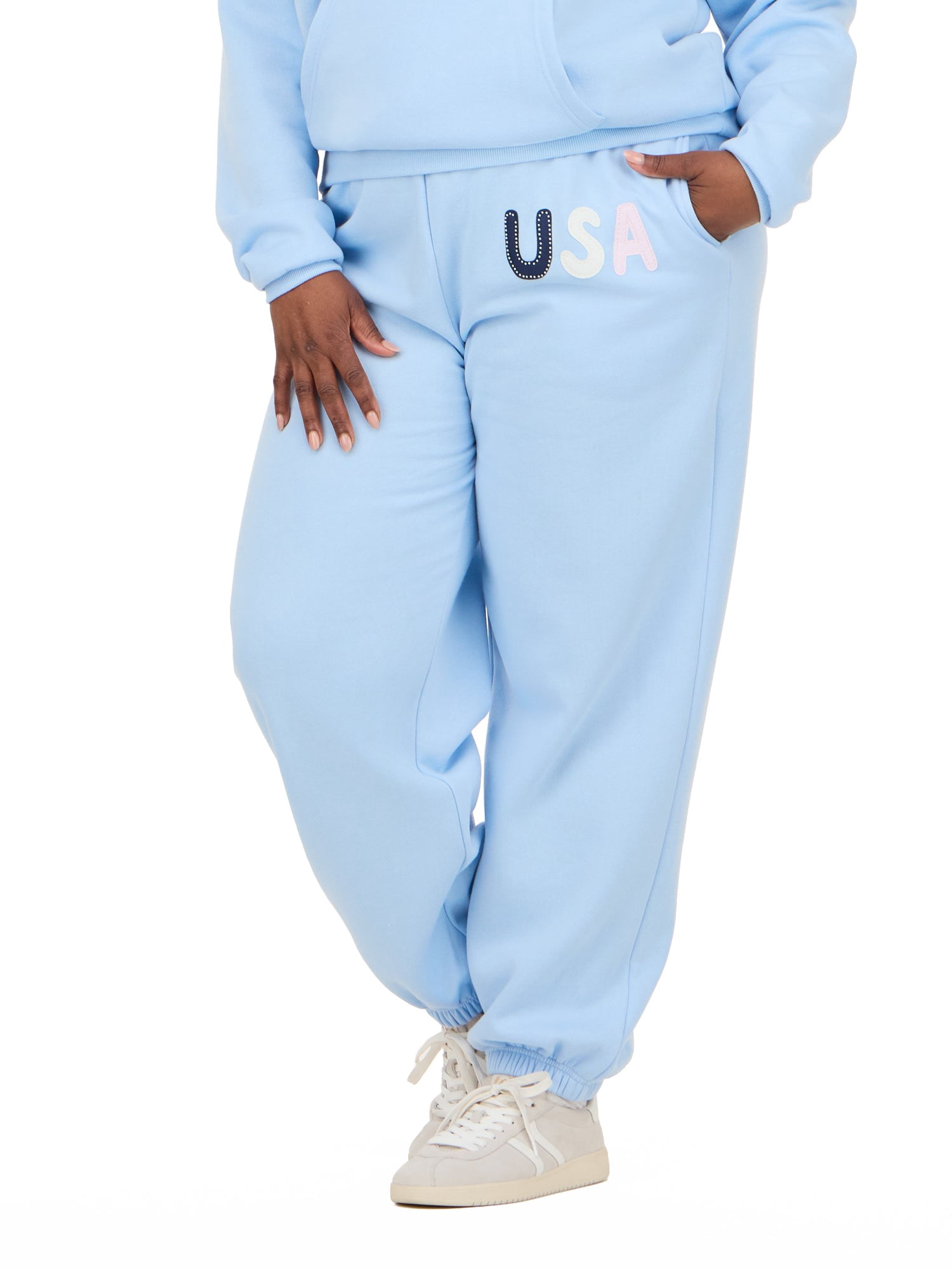 Forever 21 Women's and Women's Plus Americana Fleece Jogger Sweatpants, Sizes XXS-4X